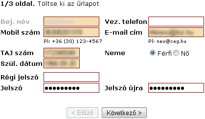 19. ábra Adatlap Lakossági felhasználónak (1. oldal)